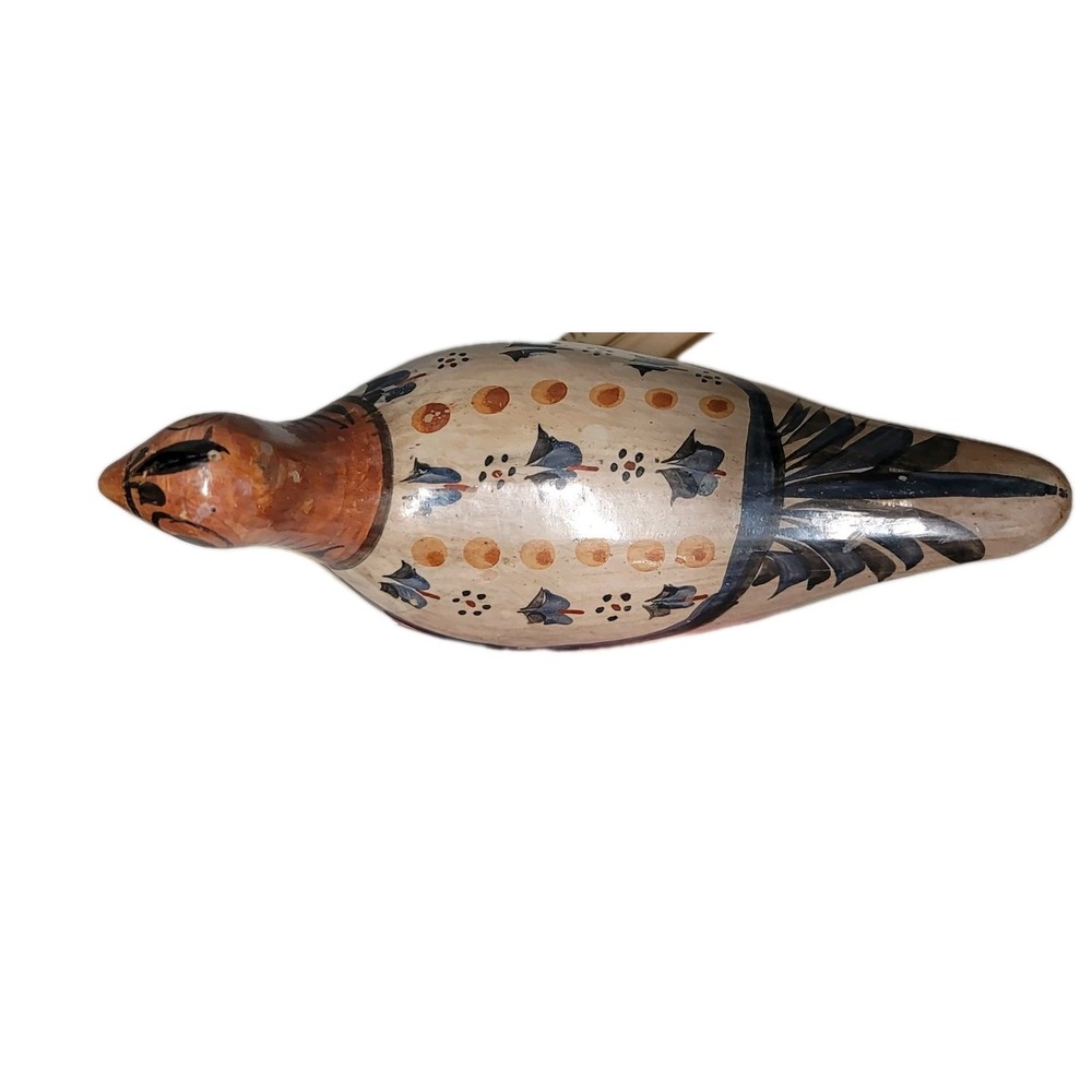 Tonala Pottery Bird Figurine Hand Painted Vintage Mexico Folk Art Ceramic Bird - Picture 4 of 7